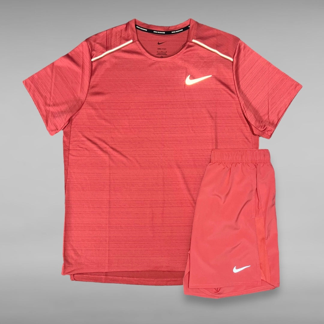 NIKE MILER REFLECTIVE SET - ADOBE RED